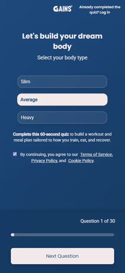 Gains+ app preview